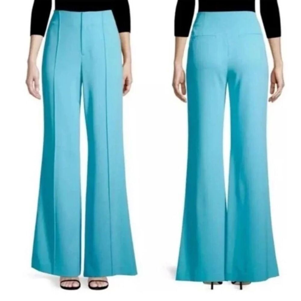 Alice + Olivia Bluebird Dylan High-Waisted Wide-Leg Pants Size 8
